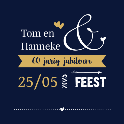 Jubileumkaart met tekst voor 60 jaar